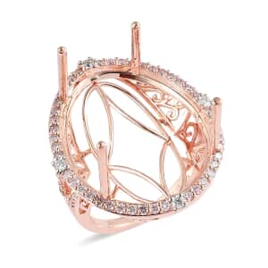 Luxoro 14K Rose Gold I2-I3 Natural Pink and White Diamond Mounting Ring (Size 7.0) 8.35 Grams 0.90 ctw
