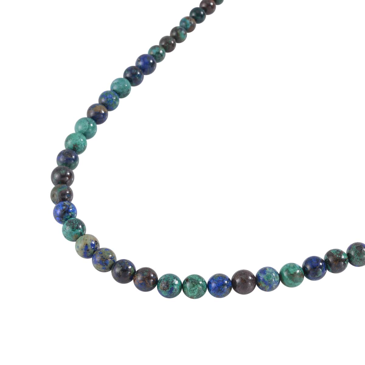 AAA Chrysocolla Beaded Necklace 20 Inches in Rhodium Over Sterling Silver 285.00 ctw image number 2