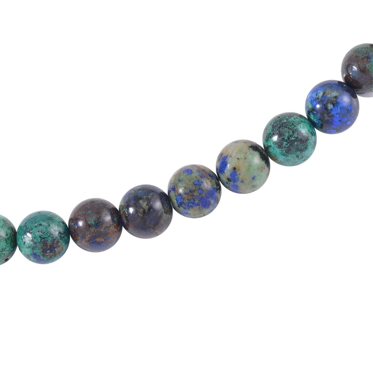 AAA Chrysocolla Beaded Necklace 20 Inches in Rhodium Over Sterling Silver 285.00 ctw image number 3