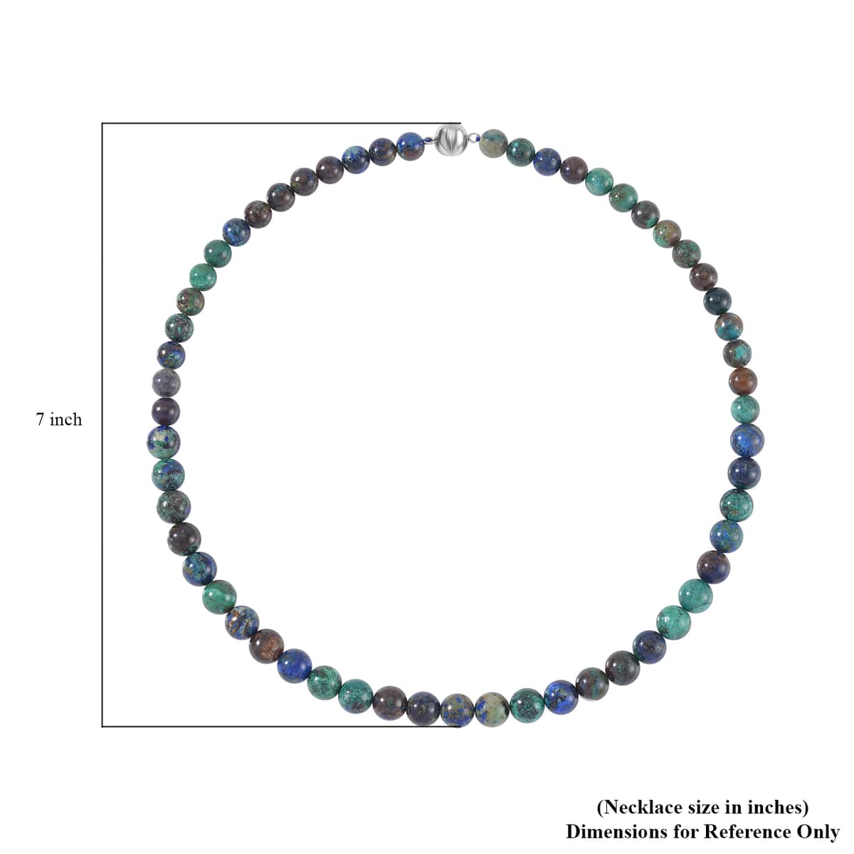 AAA Chrysocolla Beaded Necklace 20 Inches in Rhodium Over Sterling Silver 285.00 ctw image number 5