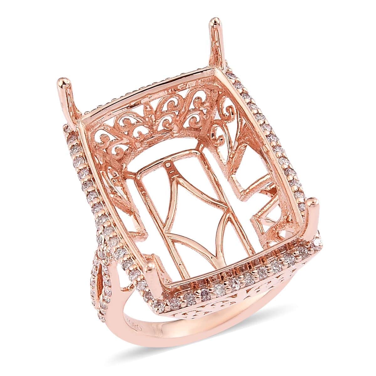 Luxoro 14K Rose Gold I3 Natural Pink Diamond Mounting Ring (Size 7.0) 7.40 Grams 0.75 ctw image number 0