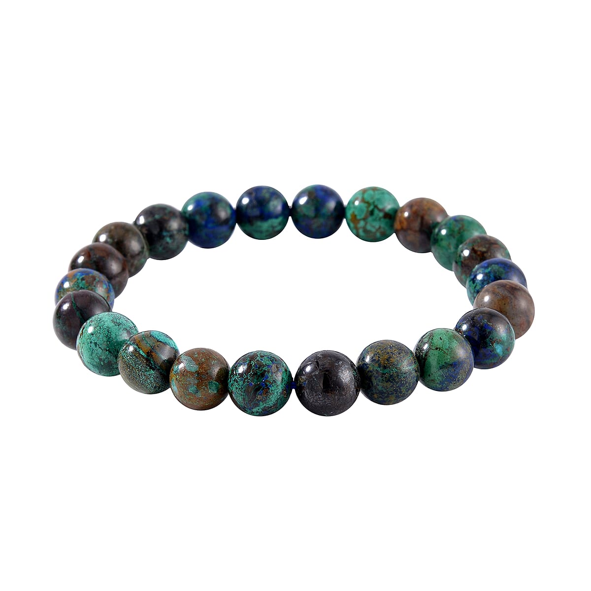 AAA Chrysocolla Beaded Stretch Bracelet 120.80 ctw image number 2