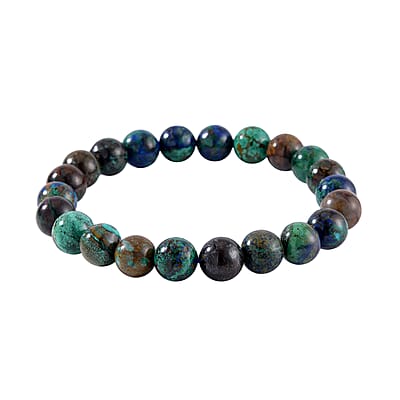 AAA Chrysocolla Beaded Stretch Bracelet 120.80 ctw