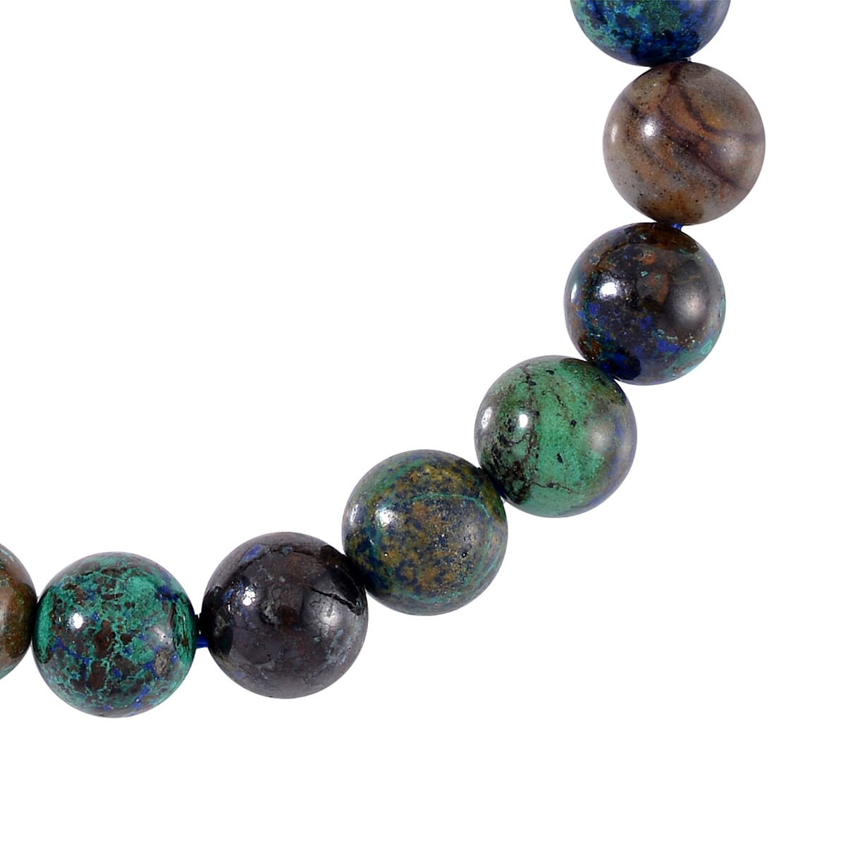 AAA Chrysocolla Beaded Stretch Bracelet 120.80 ctw image number 3