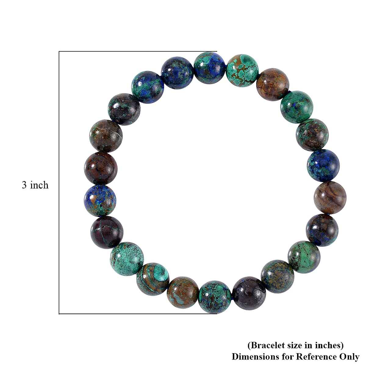 AAA Chrysocolla Beaded Stretch Bracelet 120.80 ctw image number 4