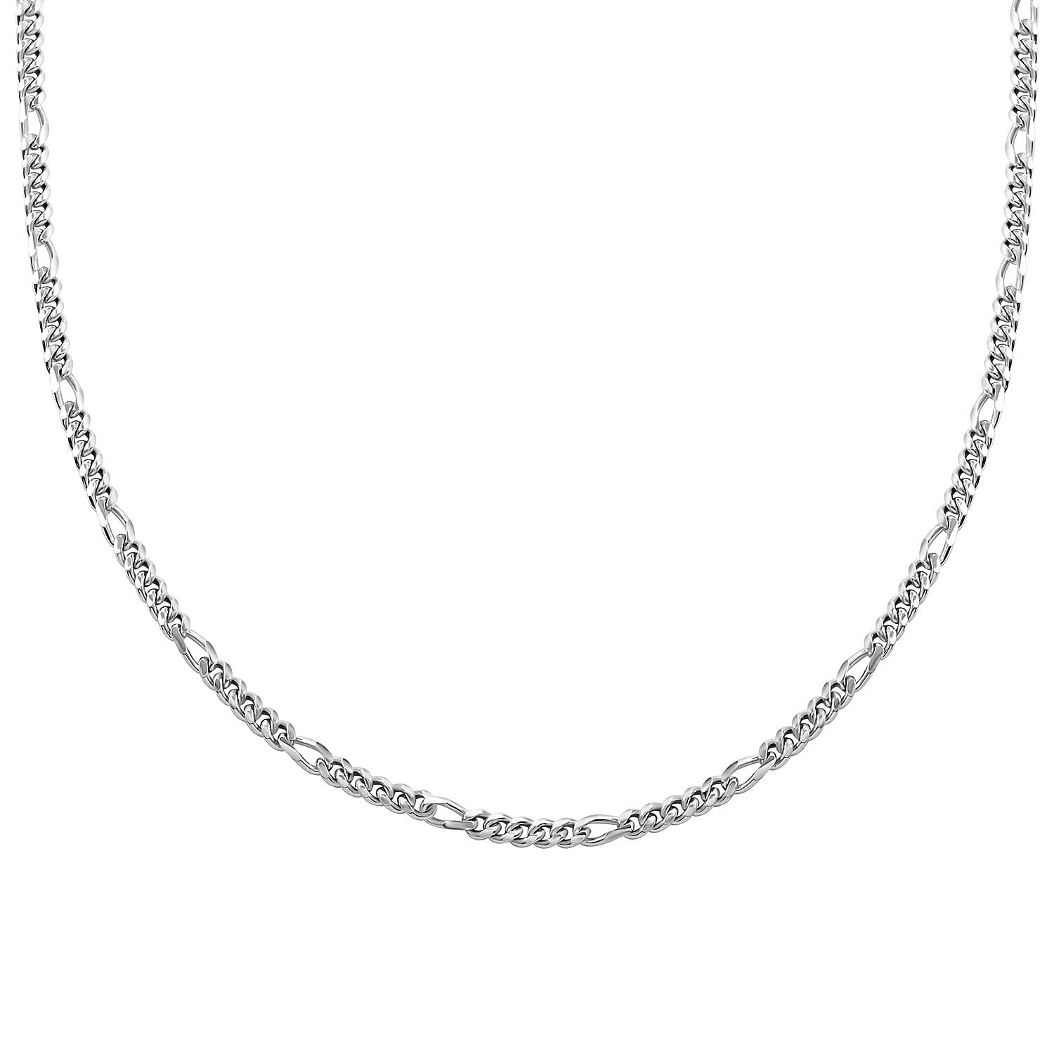 Italian Sterling Silver Miami Figaro Necklace 24 Inches 25.20 Grams