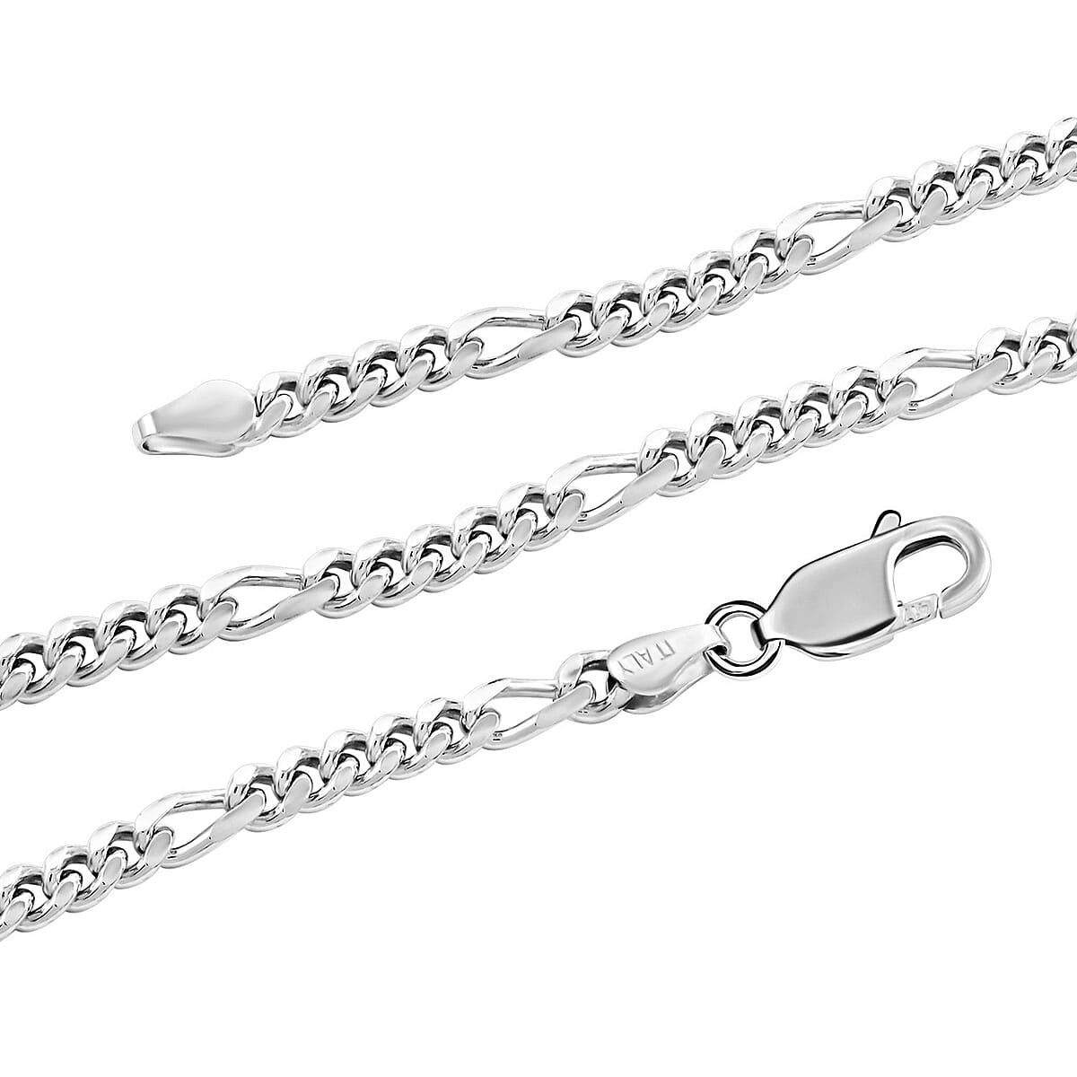 Italian Sterling Silver Miami Figaro Necklace 24 Inches 25.20 Grams image number 2