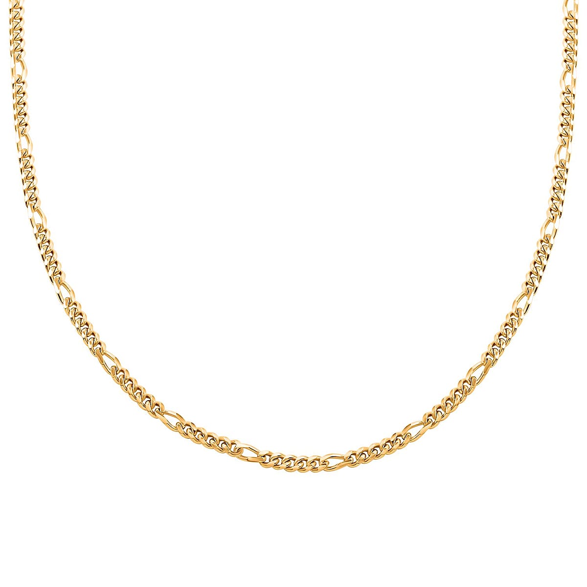 Italian 14K Yellow Gold Over Sterling Silver Miami Figaro Necklace 24 Inches 25.20 Grams image number 0