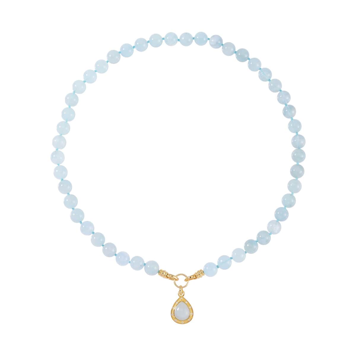 Mangoro Aquamarine and Moissanite Necklace 20 Inches in 14K Yellow Gold Over Sterling Silver 269.60 ctw image number 0