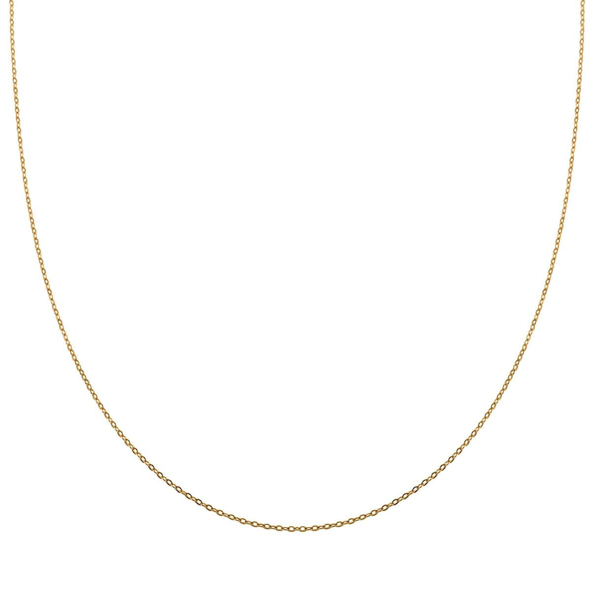 Italian 14K Yellow Gold Over Sterling Silver Curb Necklace 18 Inches 1.50 Grams image number 0