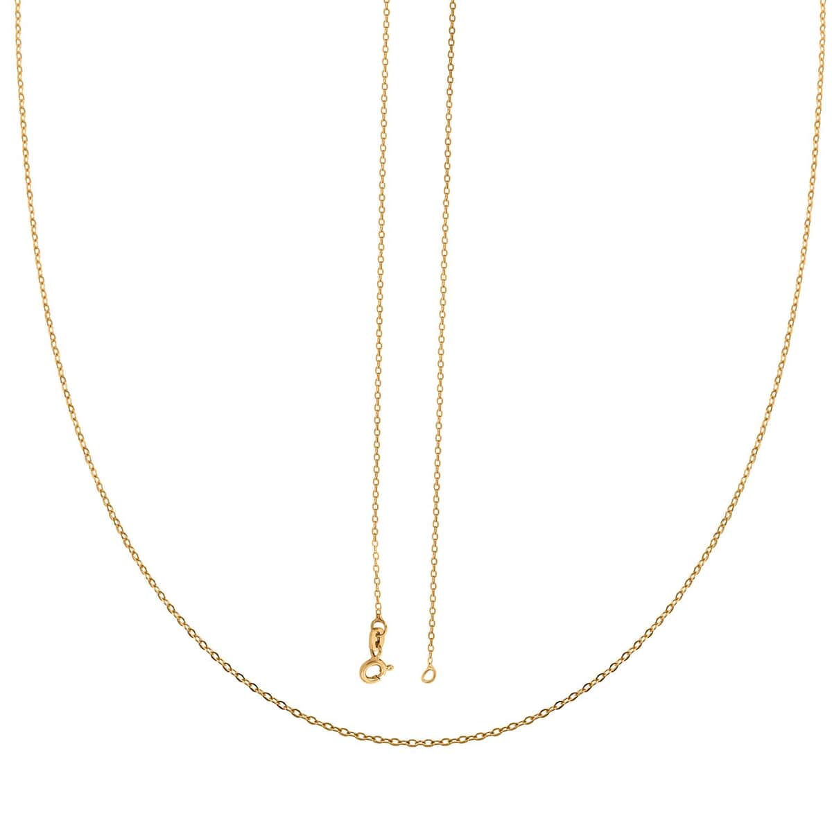 Italian 14K Yellow Gold Over Sterling Silver Curb Necklace 18 Inches 1.50 Grams image number 3
