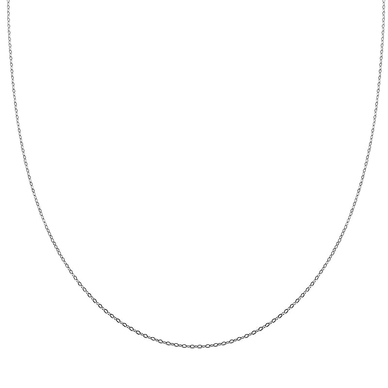 Italian Rolo Necklace in Rhodium Over Sterling Silver 0.80 Grams 18 Inches
