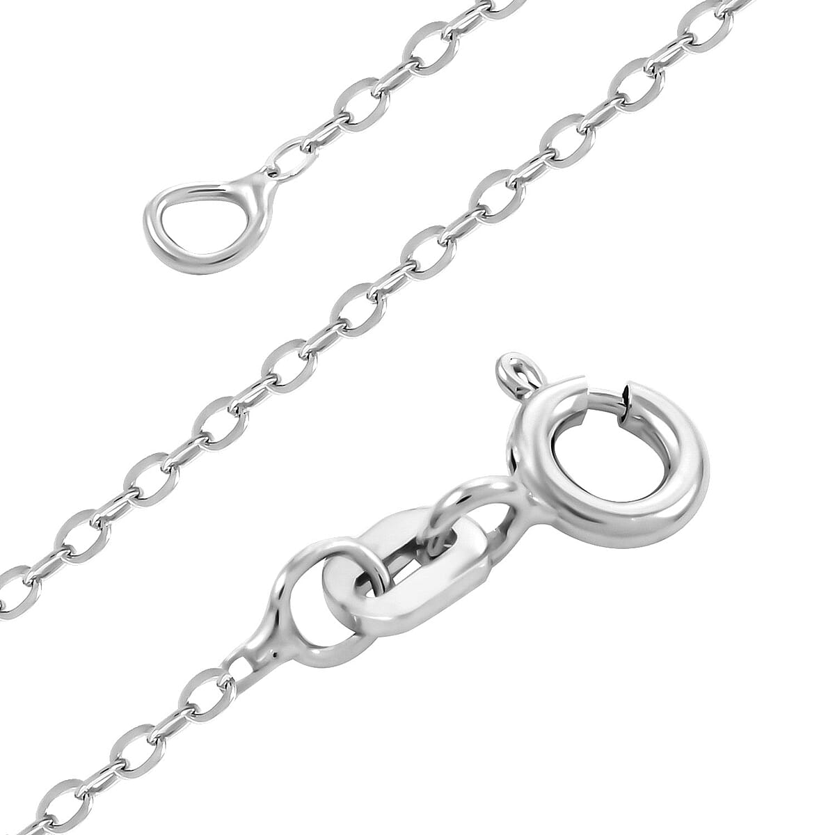 Italian Rolo Necklace in Rhodium Over Sterling Silver 0.80 Grams 18 Inches image number 2