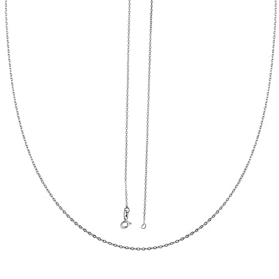 Italian Rolo Necklace in Rhodium Over Sterling Silver 0.80 Grams 18 Inches