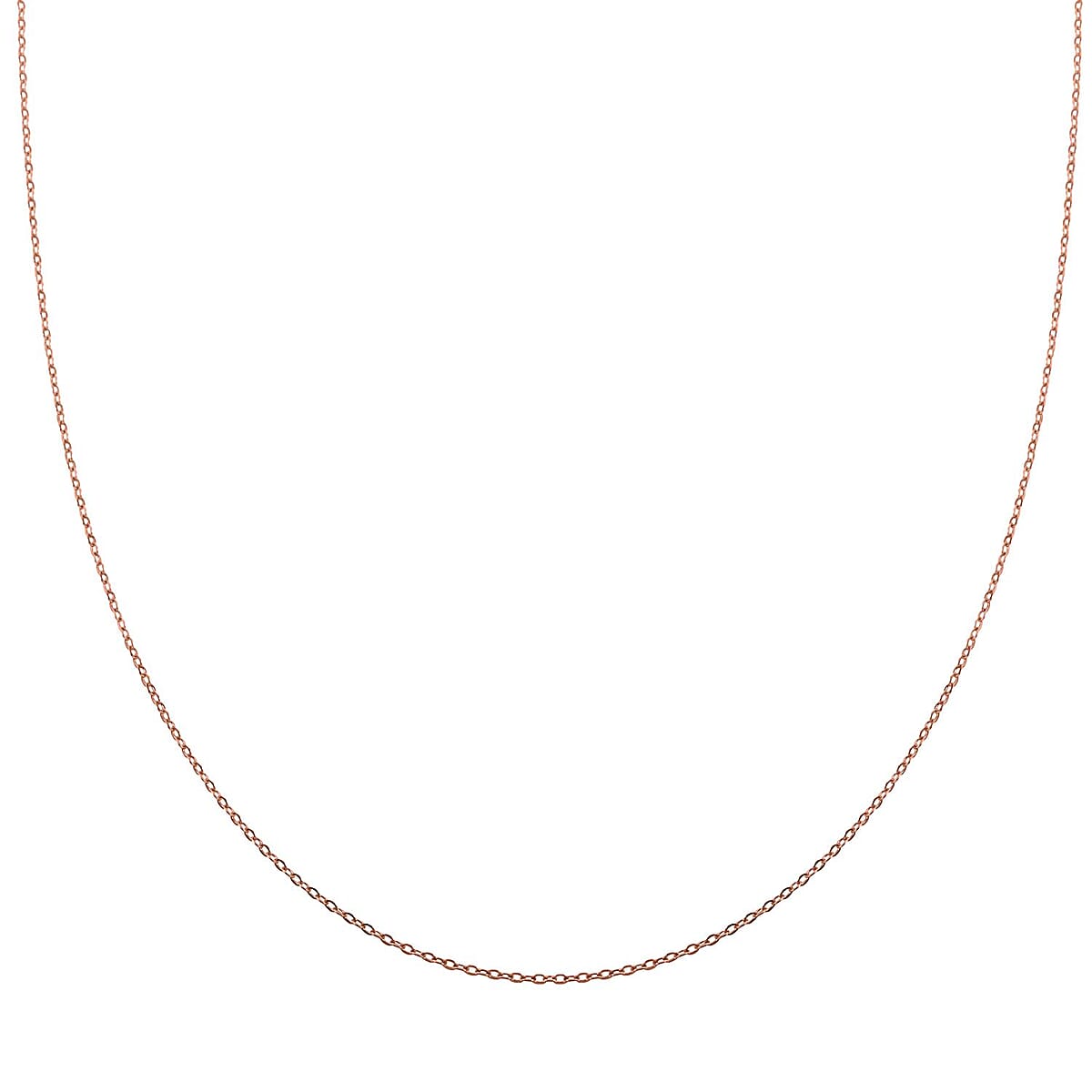 Italian Rolo Necklace in 14K Rose Gold Over Sterling Silver 0.80 Grams 18 Inches image number 0
