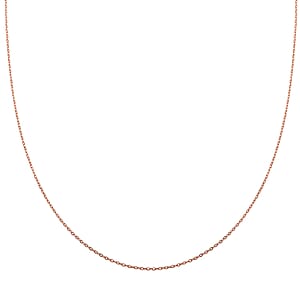 Italian Rolo Necklace in 14K Rose Gold Over Sterling Silver 0.80 Grams 18 Inches