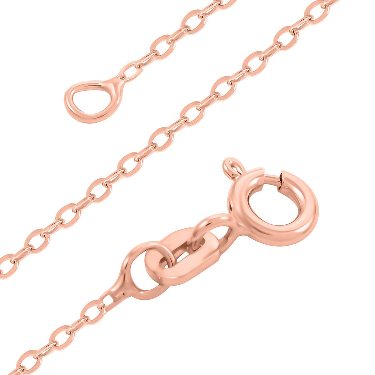 Italian Rolo Necklace in 14K Rose Gold Over Sterling Silver 0.80 Grams 18 Inches image number 2