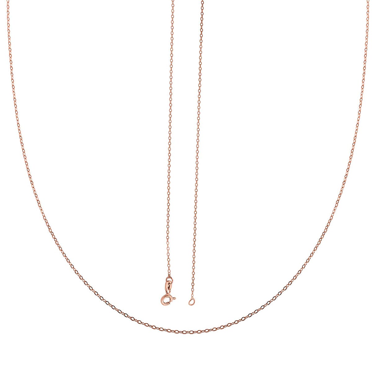 Italian Rolo Necklace in 14K Rose Gold Over Sterling Silver 0.80 Grams 18 Inches image number 3