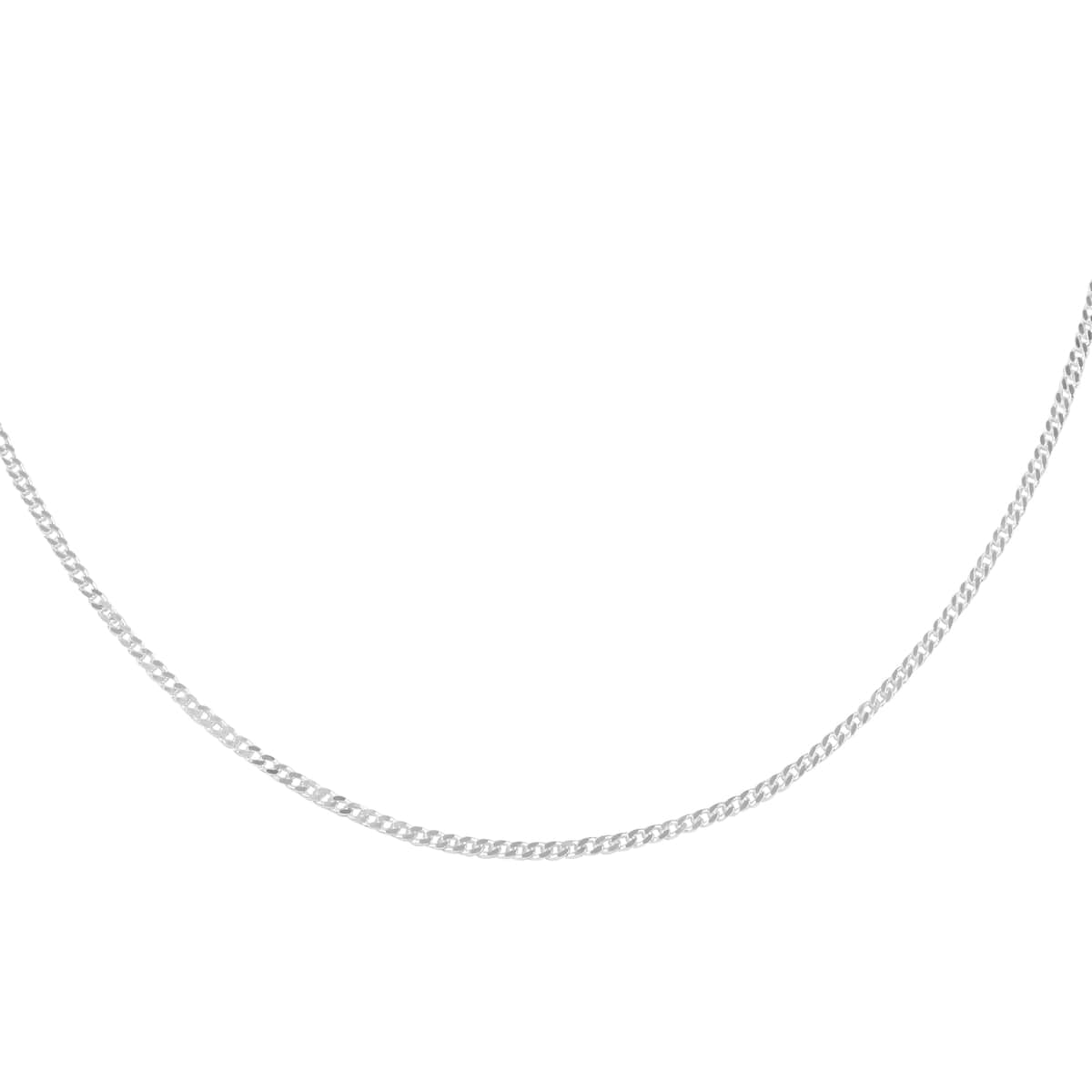 Made in Italy Italian Sterling Silver Curb Super Flat Necklace 18 Inches 5.40 Grams image number 0