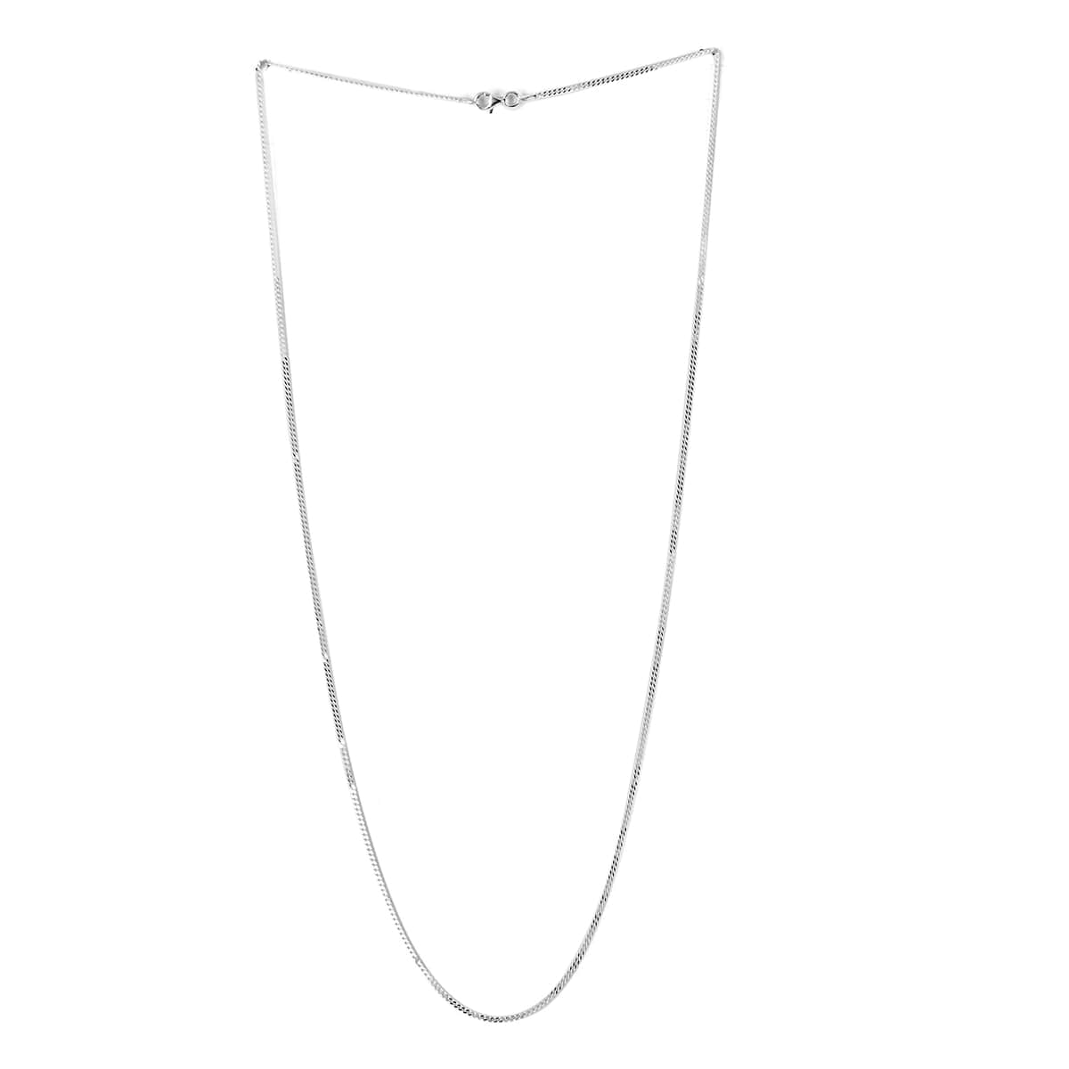 Made in Italy Italian Sterling Silver Curb Super Flat Necklace 18 Inches 5.40 Grams image number 2