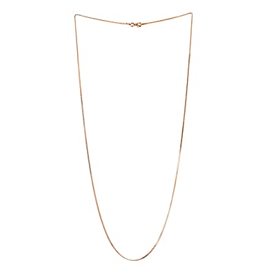 Made in Italy Italian 14K Rose Gold Over Sterling Silver Curb Super Flat Necklace 18 Inches 5.40 Grams