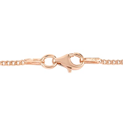 Made in Italy Italian 14K Rose Gold Over Sterling Silver Curb Super Flat Necklace 18 Inches 5.40 Grams