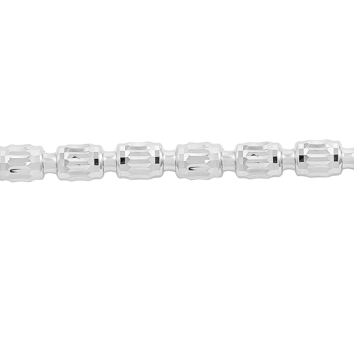 Italian Rhodium Over Sterling Silver Italian Chain Bracelet (7.50 In) (7.20 g) image number 2