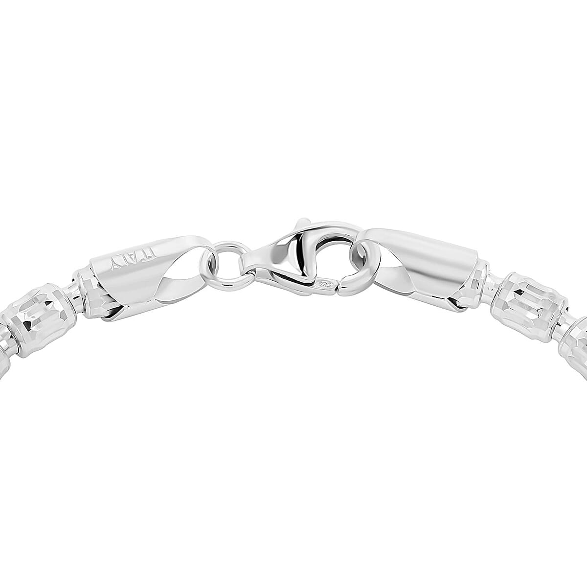 Italian Rhodium Over Sterling Silver Italian Chain Bracelet (7.50 In) (7.20 g) image number 3