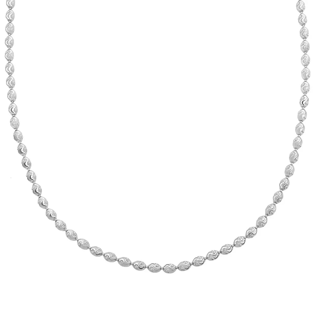 TLV Italian Rhodium Over Sterling Silver Chicco Chain Necklace (20 Inches) (11 g) image number 0