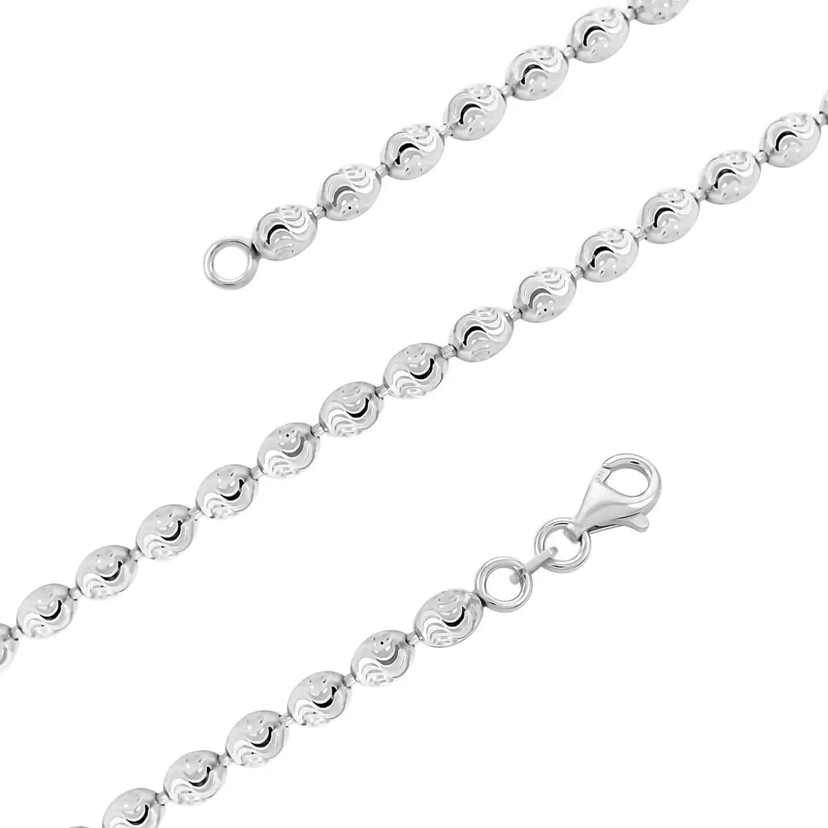 TLV Italian Rhodium Over Sterling Silver Chicco Chain Necklace (20 Inches) (11 g) image number 3