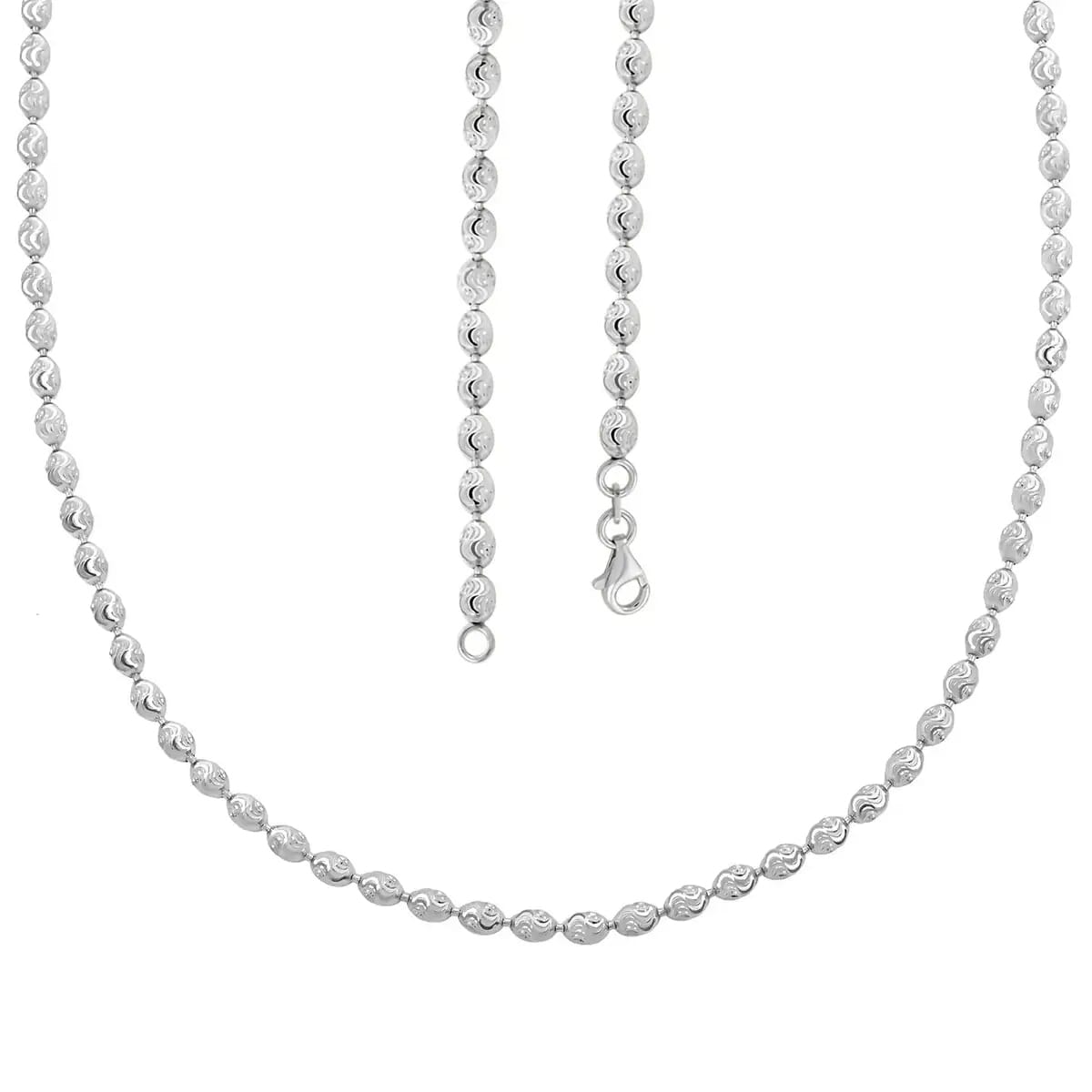 TLV Italian Rhodium Over Sterling Silver Chicco Chain Necklace (20 Inches) (11 g) image number 4