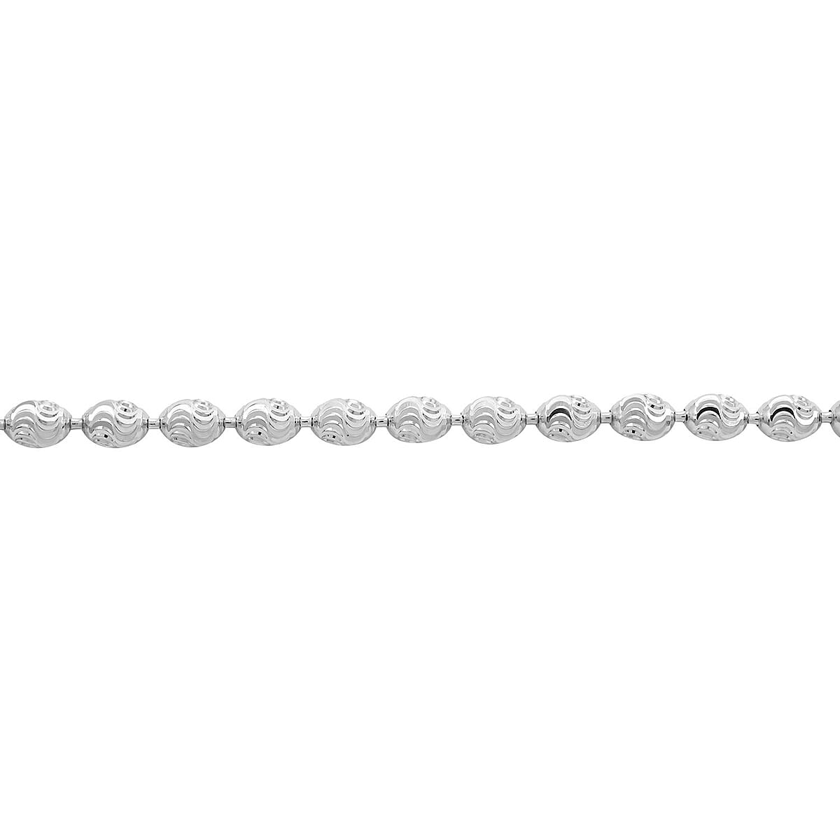 Italian Rhodium Over Sterling Silver Chicco Chain Bracelet (7.50 In) (4.30 g) image number 2