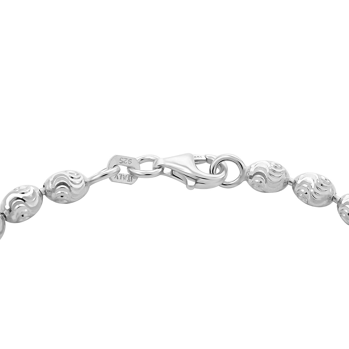 Italian Rhodium Over Sterling Silver Chicco Chain Bracelet (7.50 In) (4.30 g) image number 3