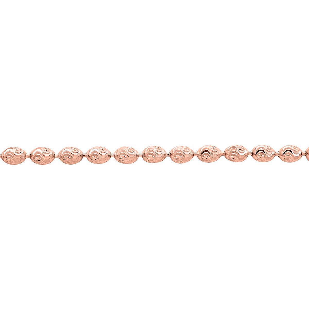 Italian 14K Rose Gold Over Sterling Silver Chicco Chain Bracelet (7.50 In) 4.30 Grams image number 2