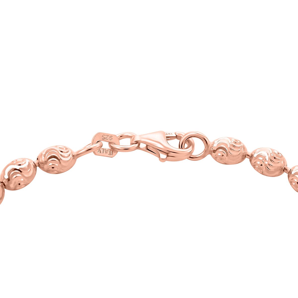 Italian 14K Rose Gold Over Sterling Silver Chicco Chain Bracelet (7.50 In) 4.30 Grams image number 3