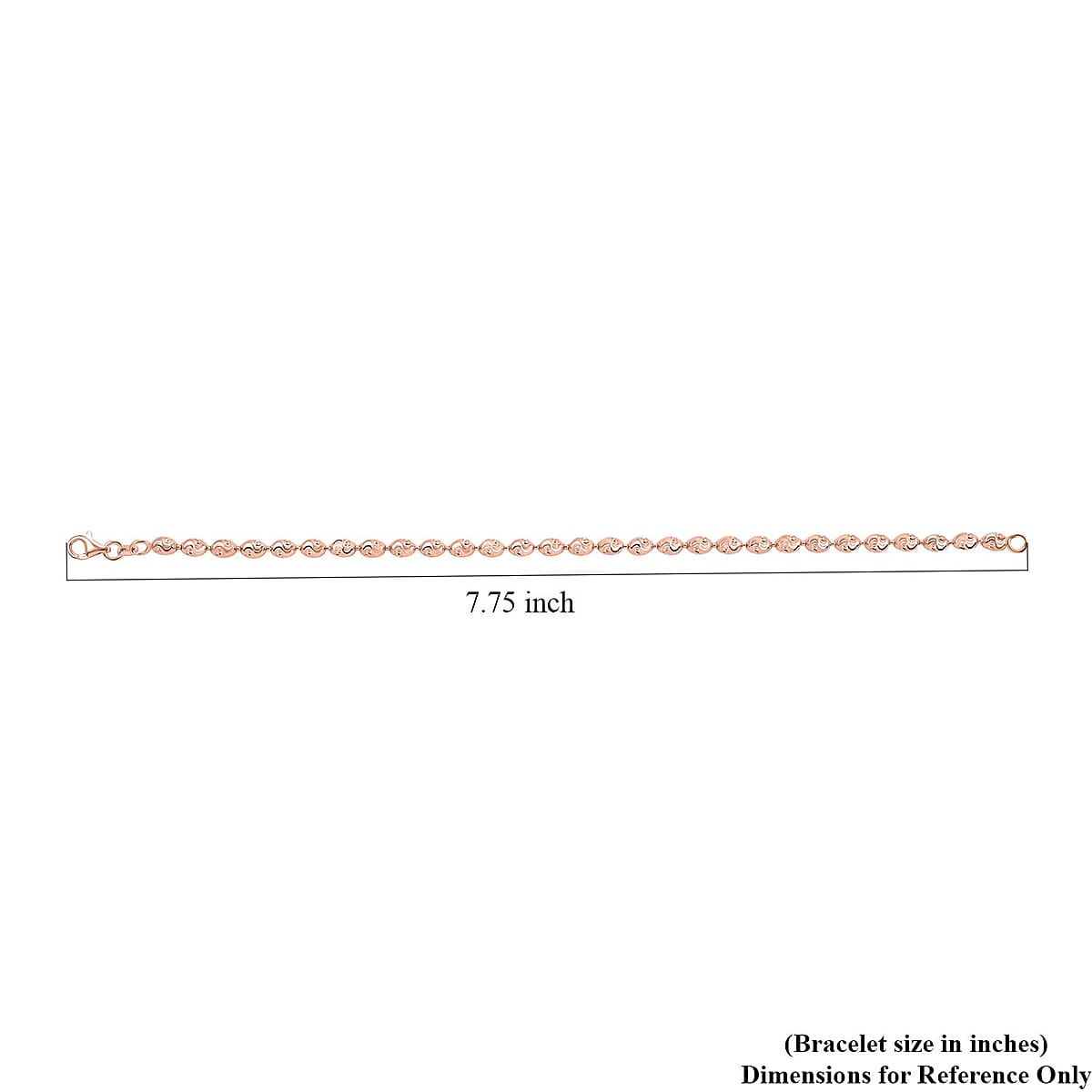 Italian 14K Rose Gold Over Sterling Silver Chicco Chain Bracelet (7.50 In) 4.30 Grams image number 4