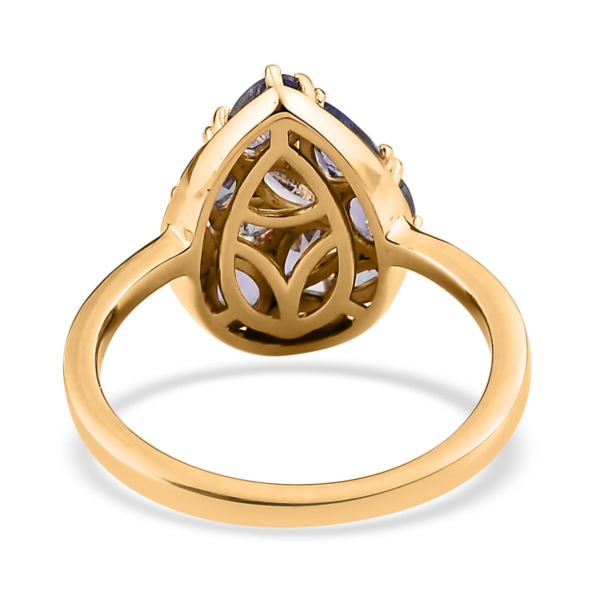 Tanzanite Cluster Ring in Vermeil Yellow Gold Over Sterling Silver 1.70 ctw image number 4