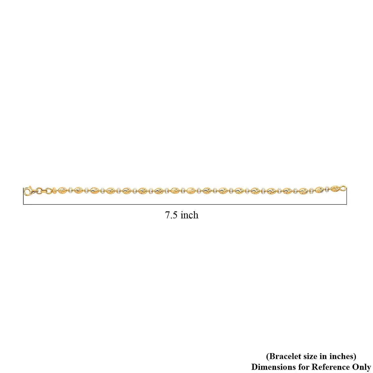 Italian 14K YG and WG Over Sterling Silver Saturno Bracelet (7.50 In) 5.20 Grams image number 6