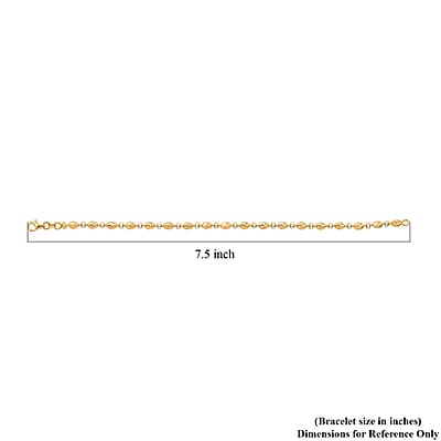 Italian 14K YG and WG Over Sterling Silver Saturno Bracelet, Sterling Silver Bracelet, Lobster Claw Clasp Bracelet (7.50 In) 5.20 Grams