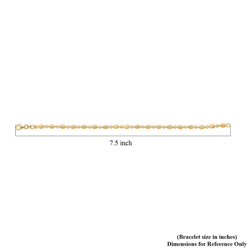 Italian 14K YG and WG Over Sterling Silver Saturno Bracelet, Sterling Silver Bracelet, Lobster Claw Clasp Bracelet (7.50 In) 5.20 Grams