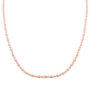 Italian 14K RG and WG Over Sterling Silver Saturno Necklace 20 Inches 13.50 Grams