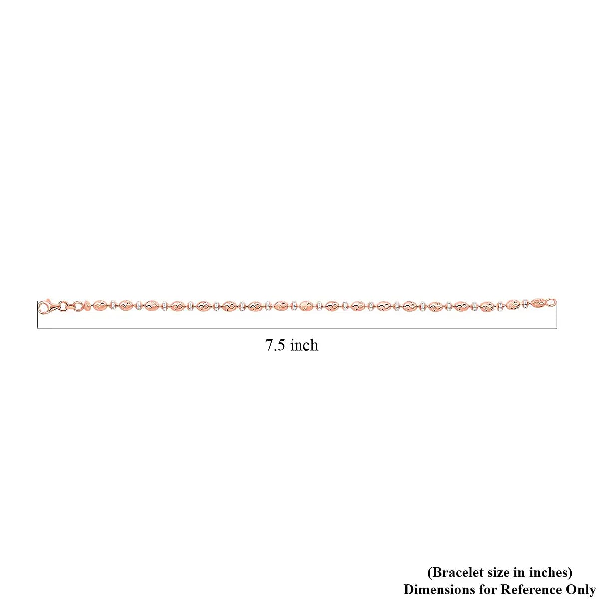 Italian 14K RG and WG Over Sterling Silver Saturno Bracelet, Sterling Silver Bracelet, Lobster Claw Clasp Bracelet (7.50 In) 5.20 Grams image number 6