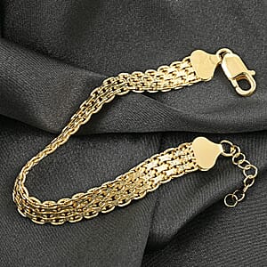 Italian Bismark Pave Bracelet in 14K YG Over Sterling Silver 12.6 Grams (7.25-8.50In)