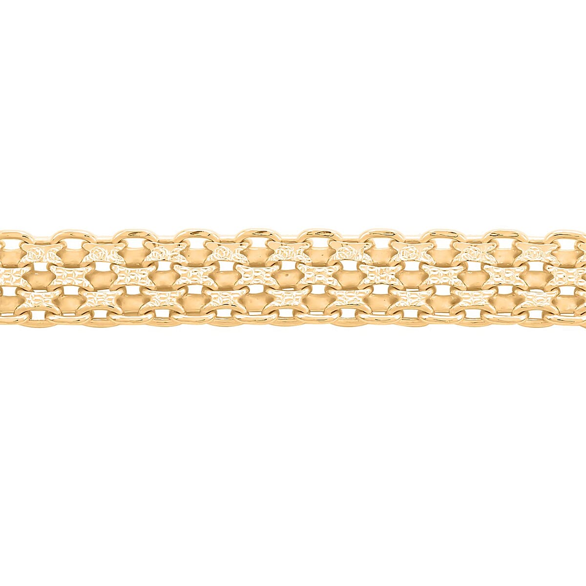 Italian Bismark Pave Bracelet in 14K YG Over Sterling Silver 12.6 Grams (7.25-8.50In) image number 2