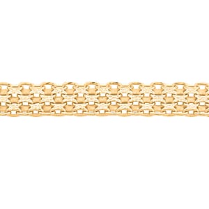 Italian Bismark Pave Bracelet in 14K YG Over Sterling Silver 12.6 Grams (7.25-8.50In)