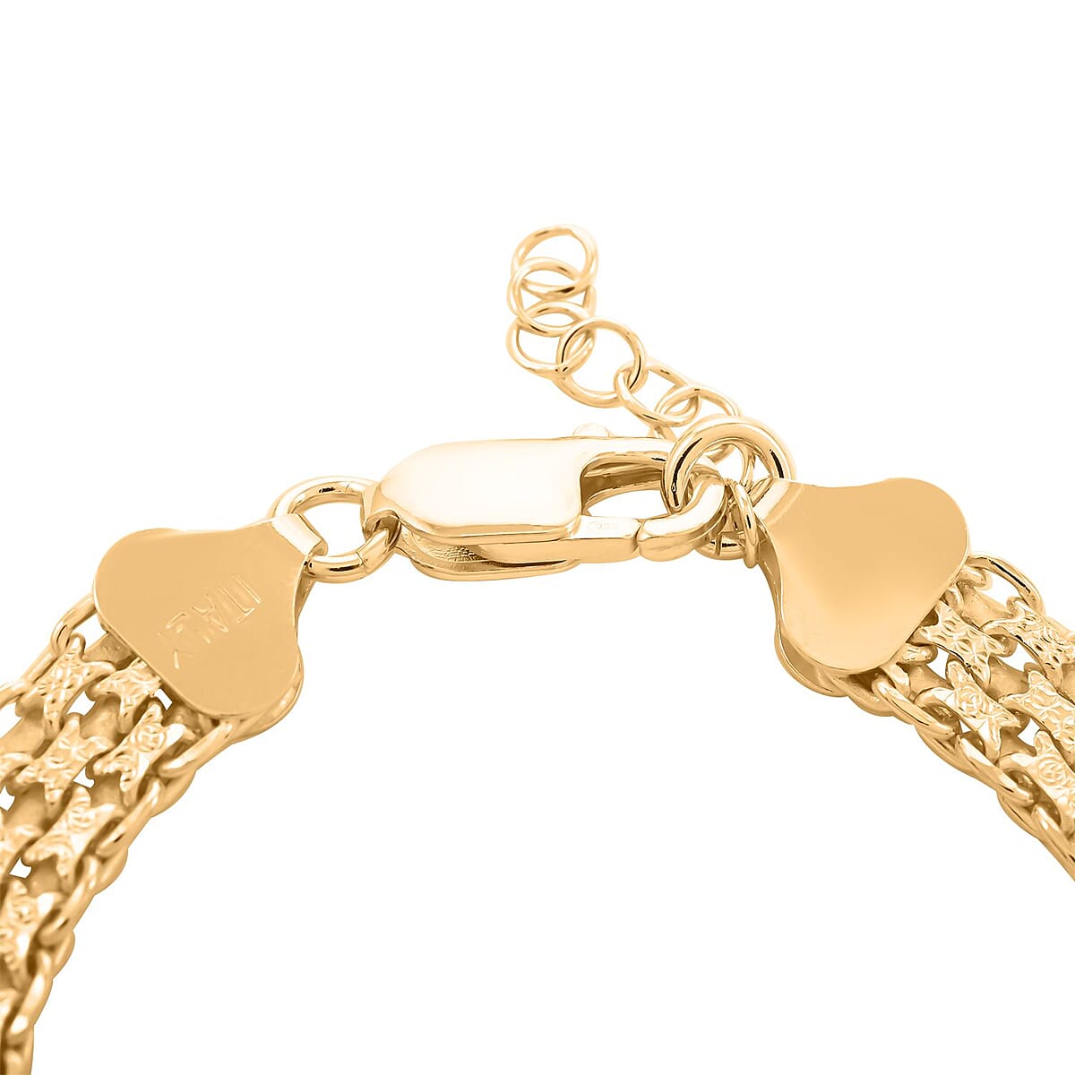 Italian Bismark Pave Bracelet in 14K YG Over Sterling Silver 12.6 Grams (7.25-8.50In) image number 3