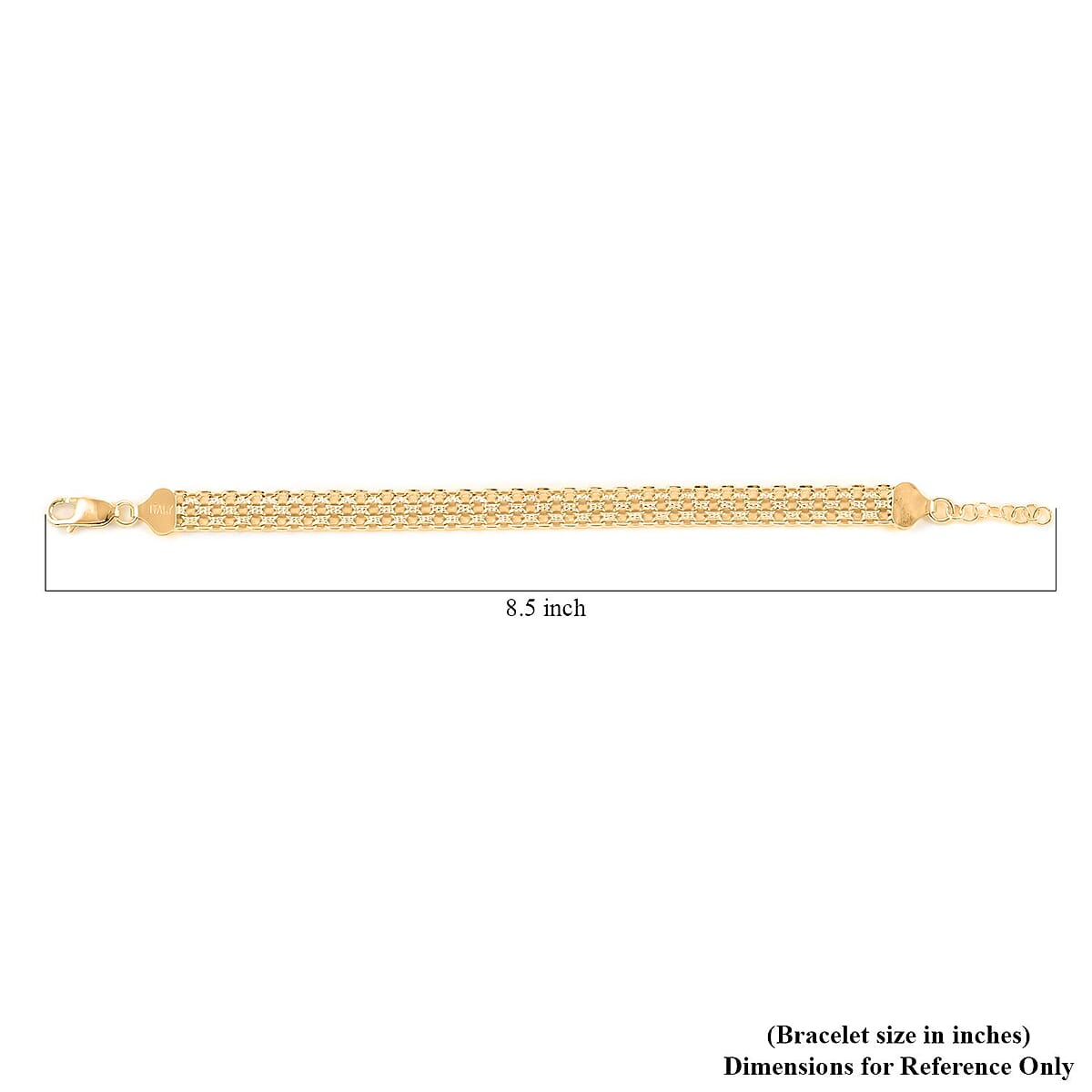 Italian Bismark Pave Bracelet in 14K YG Over Sterling Silver 12.6 Grams (7.25-8.50In) image number 4