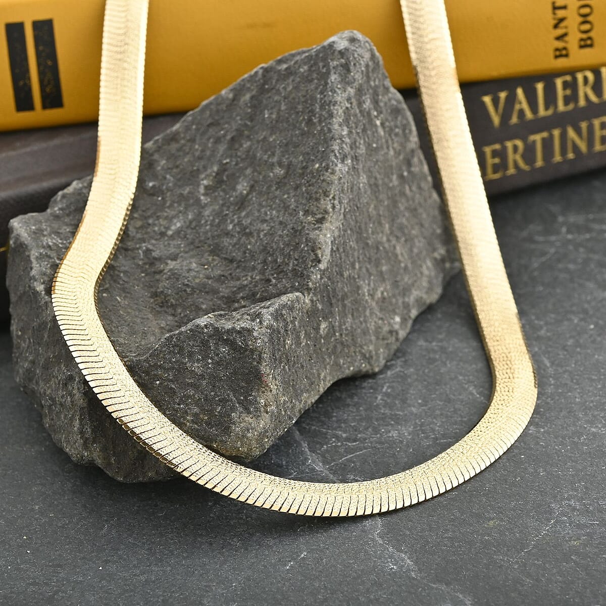 Italian 14K Yellow Gold Over Sterling Silver Herringbone Necklace with Extender 18 Inches 24 Grams image number 1