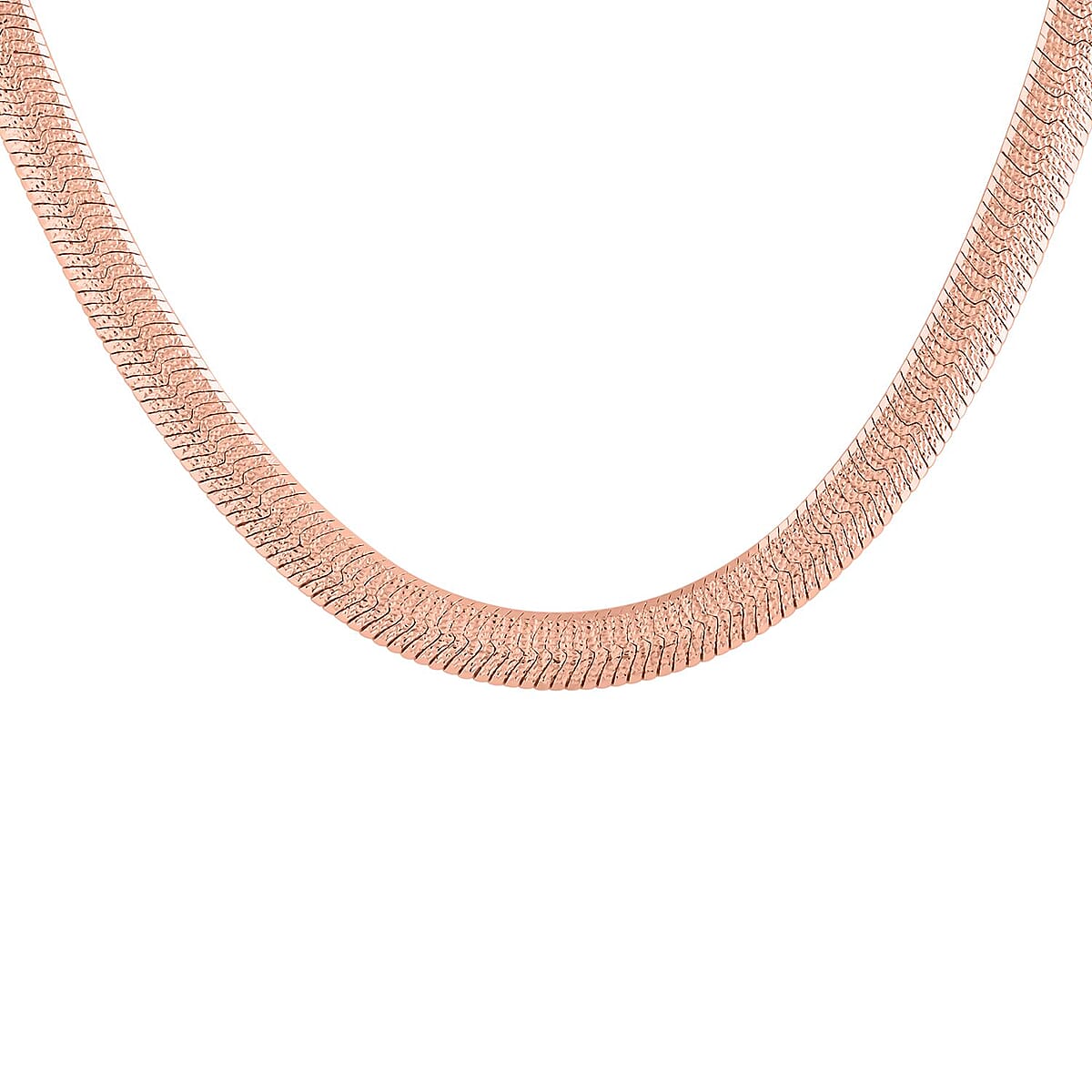 Italian 14K RG Over Sterling Silver Herringbone Necklace with Extender 18 Inches 24 Grams image number 0