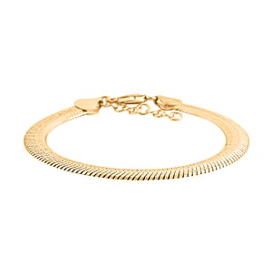 Italian 14K YG Over Sterling Silver Herringbone Bracelet (7.25-8.0In) 10 Grams